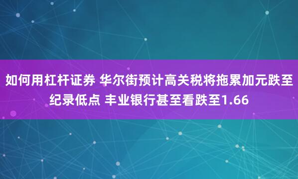 如何用杠杆证券 华尔街预计高关税将拖累加元跌至纪录低点 丰业银行甚至看跌至1.66