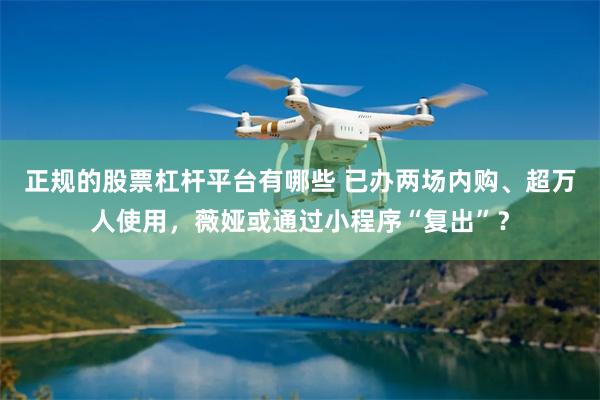 正规的股票杠杆平台有哪些 已办两场内购、超万人使用，薇娅或通过小程序“复出”？